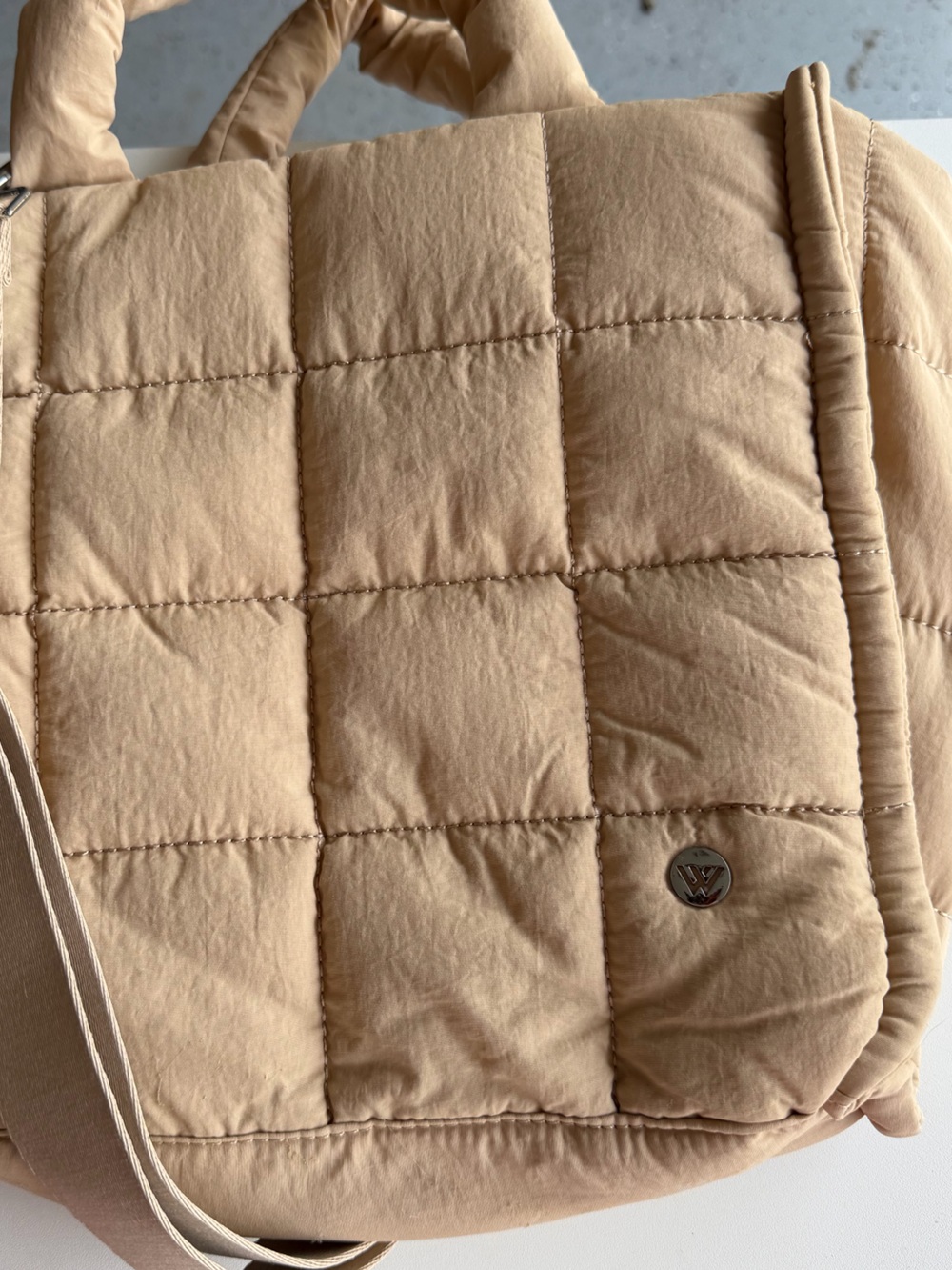 Westbronco Quilted Tote with Tumbler Pocket and Crossbody strap